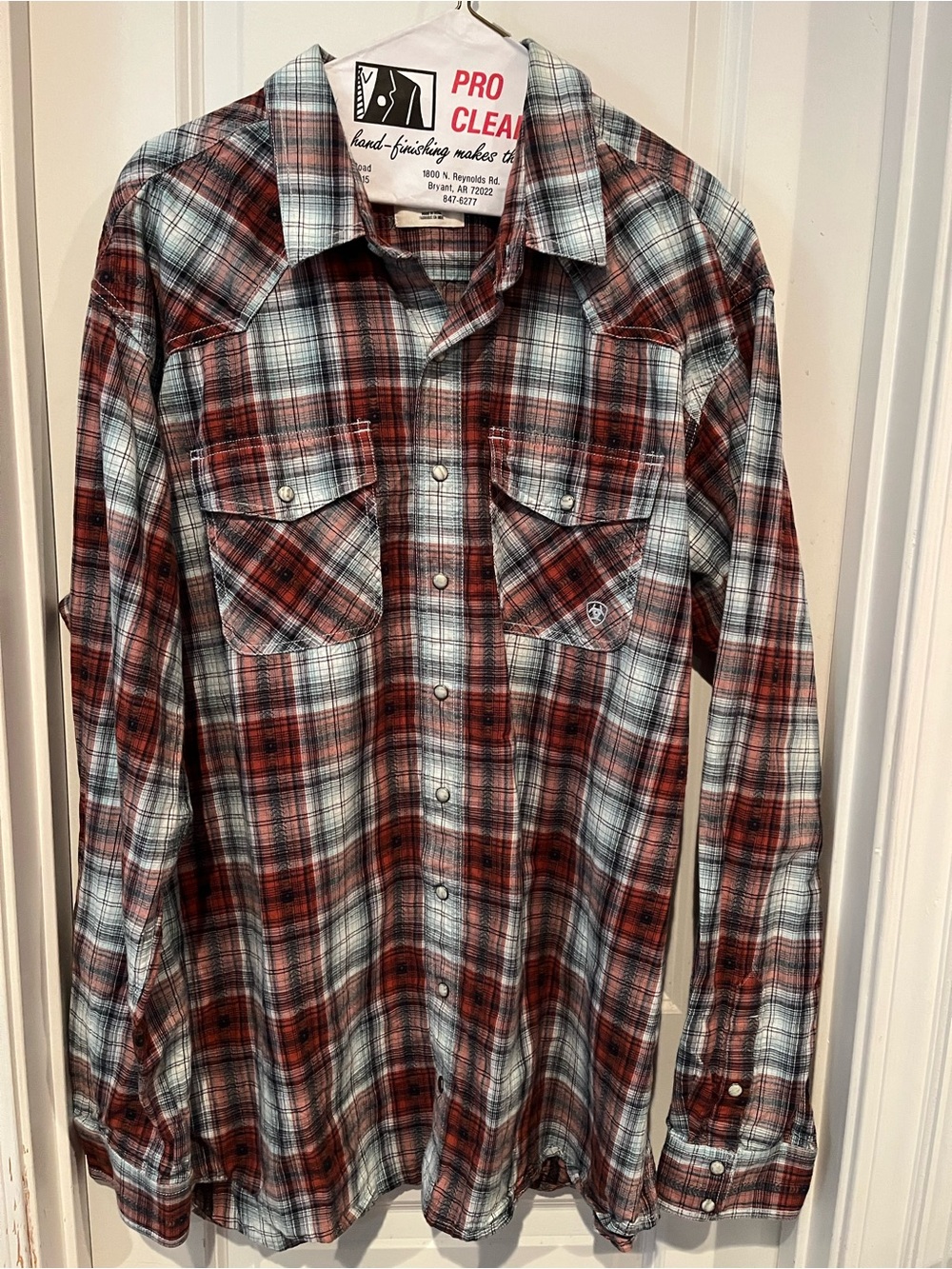Ariat Men’s 2XLT Big & Tall Multicolor Plaid Cotton Western Snap Closure